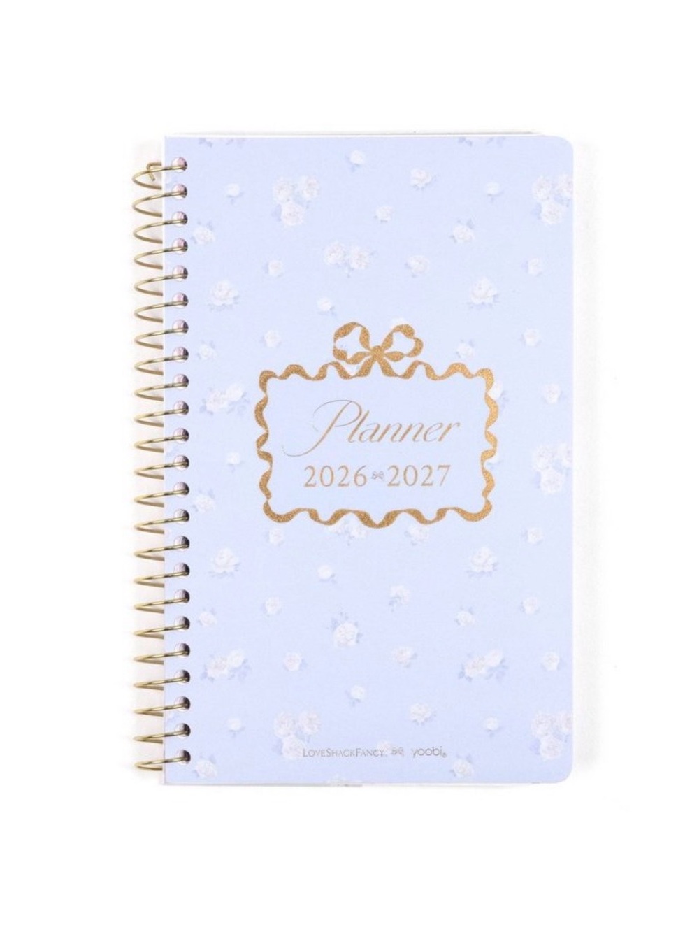 LoveShackFancy Target Small Planner Blue White Yoobi 5”W x 8”L